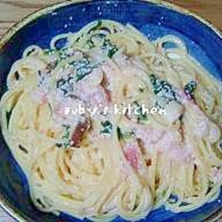 シチューの素deめんたいクリームパスタ♪